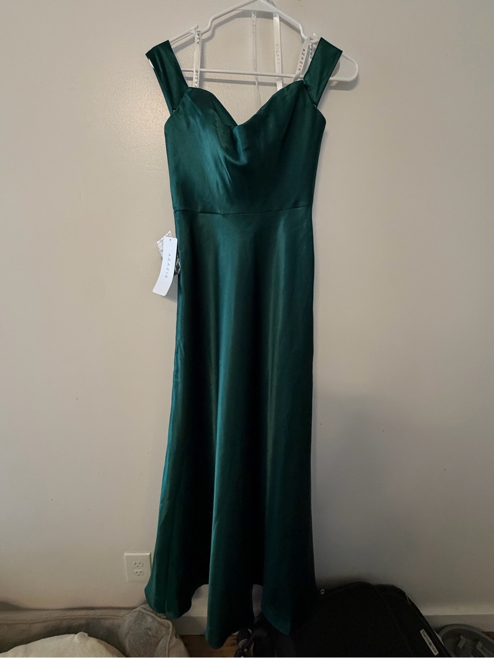 Emerald Dress with Detachable Straps - Azazie Jackalin Dress